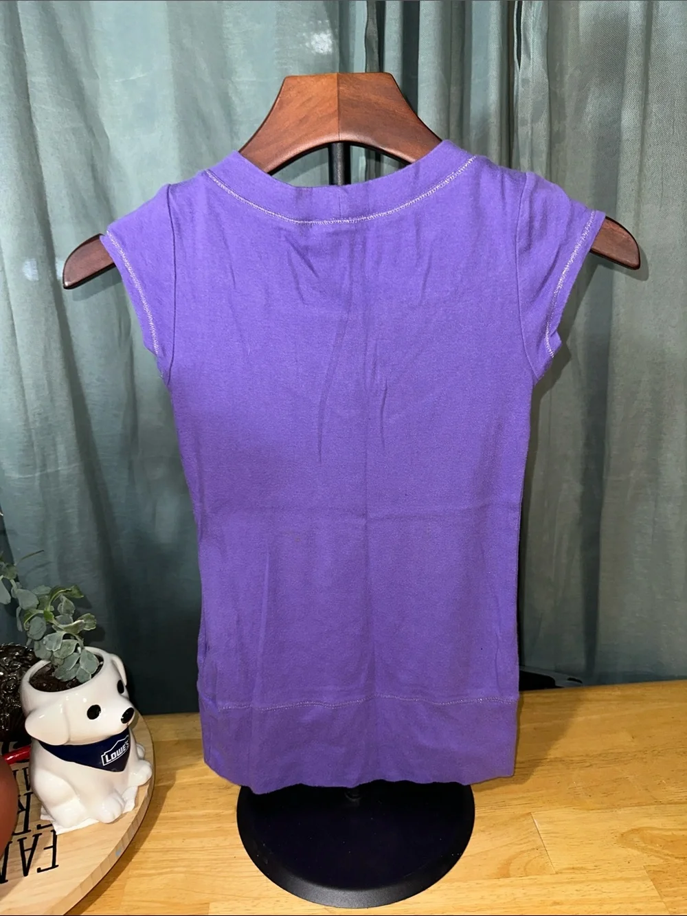 🎉Justice Purple Cap Sleeve Tank with Rhinestone V-Neck A331